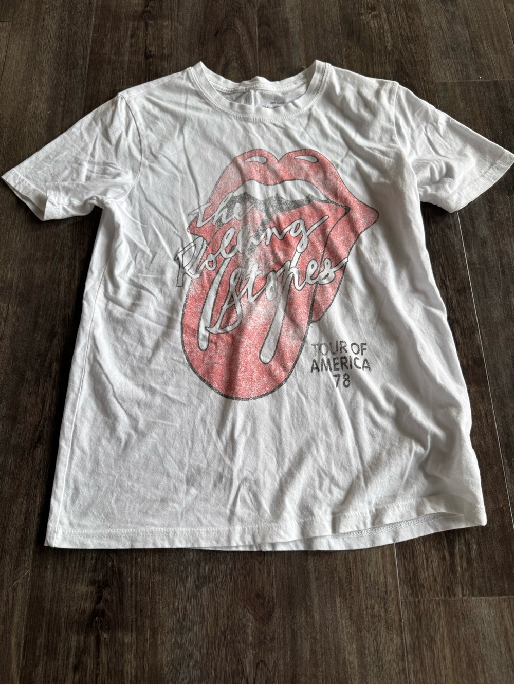 Abercrombie & Fitch White Short-Sleeve Tee with Pink Graphic